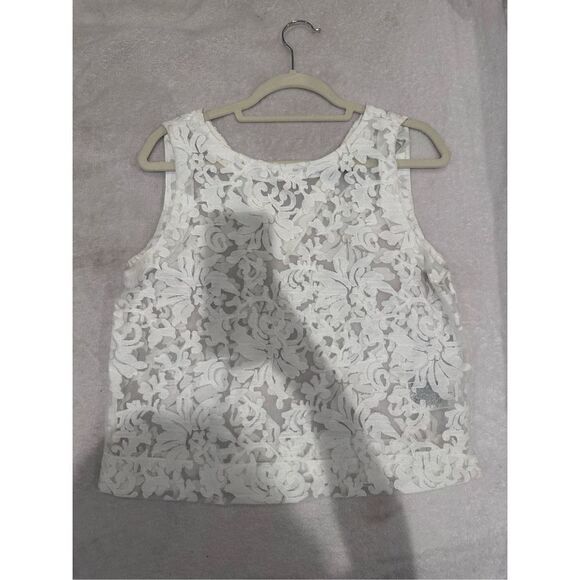 Banana republic size S women’s white lace top blouse - Picture 1 of 3